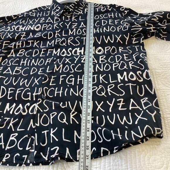 Moschino Jeans Alphabet Print Mens Shirt XXL Y2k Iconic 2000's Vintage - Picture 7 of 10